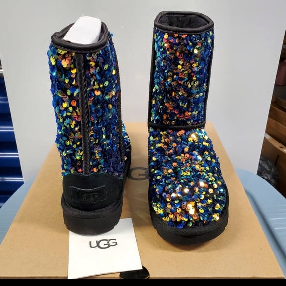 LAST PAIR! UGG Black Stellar Sequin Boots - Picture 3 of 5